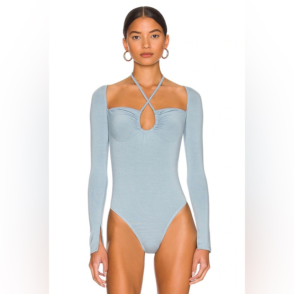 Superdown Storme Bodysuit in Dusty Blue, Size Medium